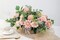 Artificial Flowers Combo Box Set Gradient Color Flower Leaf with Stems for DIY Wedding Bouquets Centerpieces Baby Shower Party Home Decorations Peach